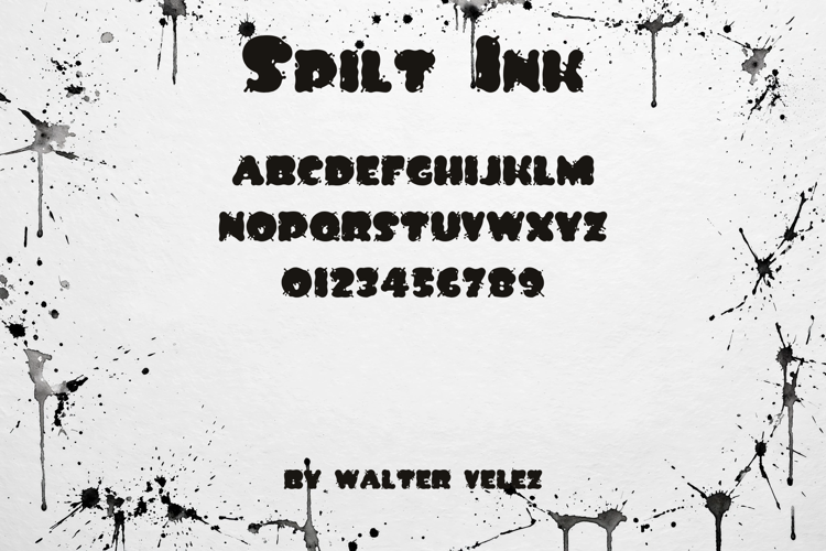 Preview of Spilt Ink Font