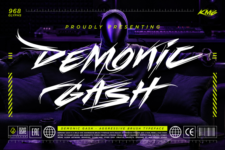 Preview of Demonic Gash Font