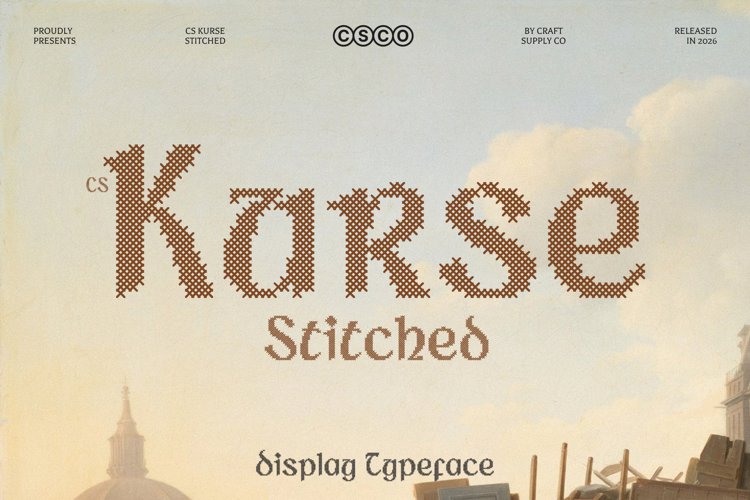 Preview of CS Kurse Stitched Font