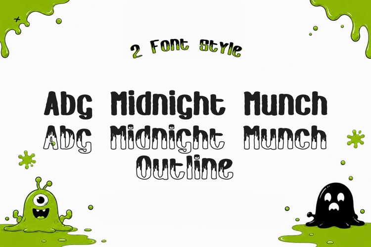 Preview of Midnight Munch Outline Font