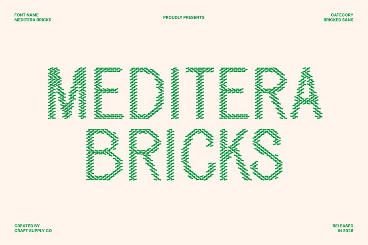 Preview of Meditera Bricks Font