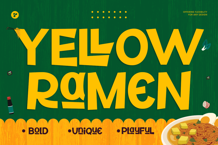 Preview of Yellow Ramen Font
