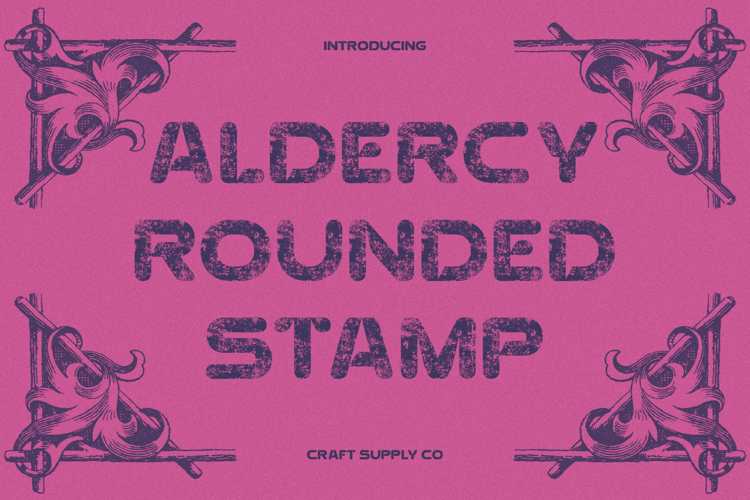 Preview of Aldercy Rounded Stamp Font