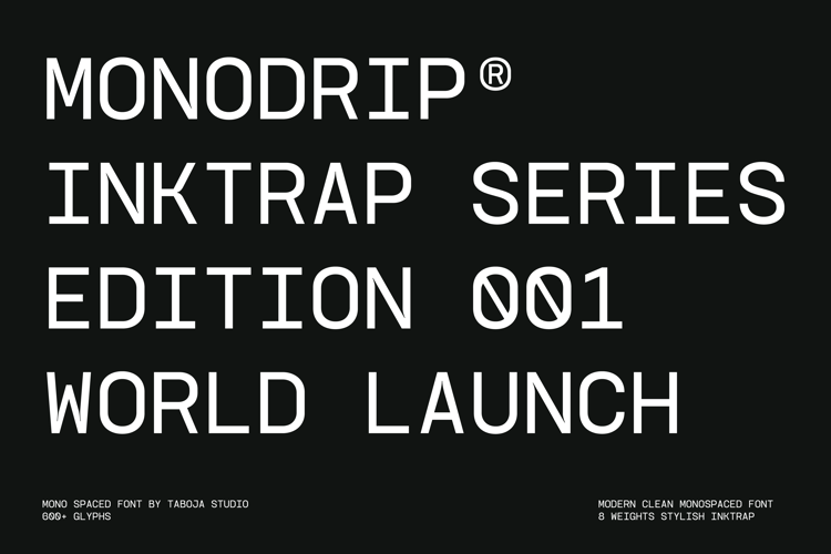 Preview of TBJ Monodrip Inktrap Font
