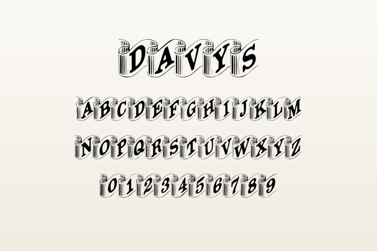 Preview of Davys Ribbons Font