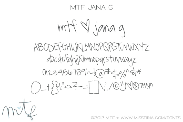 MTF JanaG Font