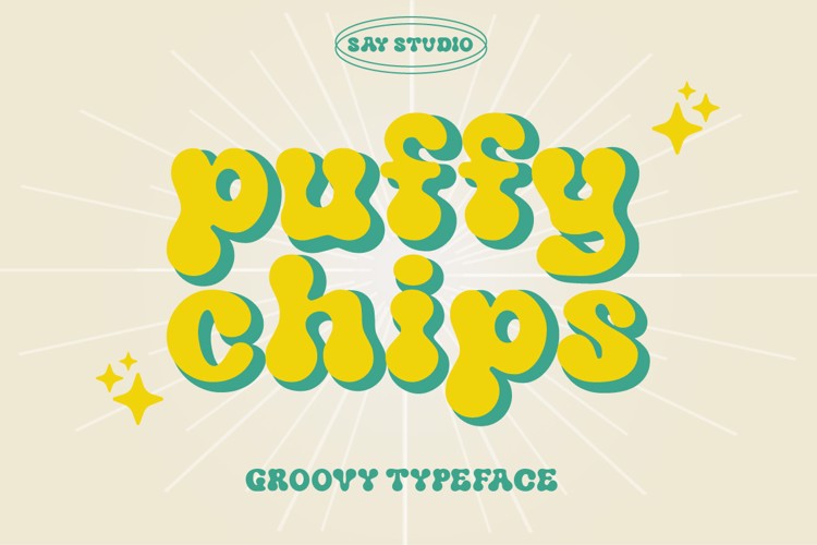 Preview of Puffy chips Font