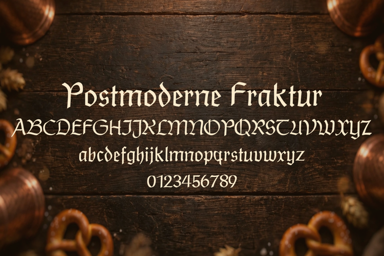 Preview of Postmoderne Fraktur Font