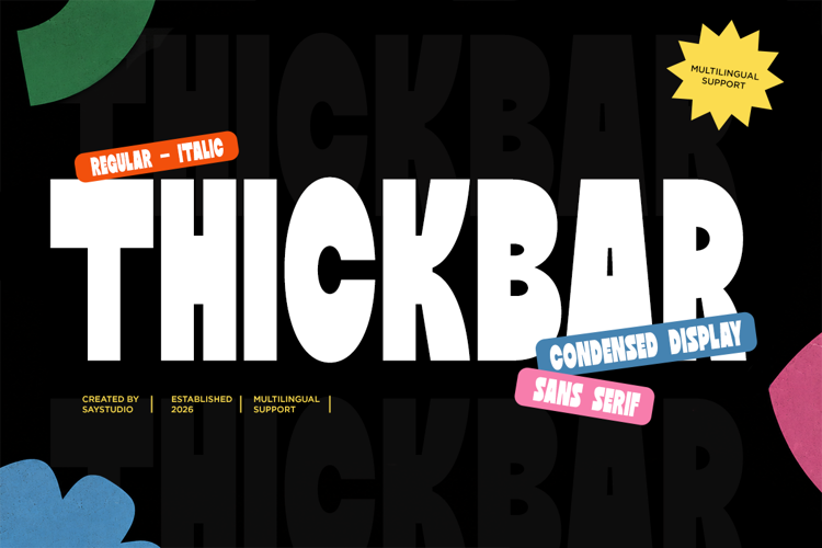 Preview of Thickbar Font