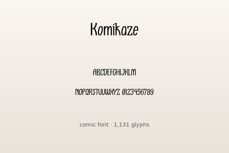 Preview of Komikaze Font