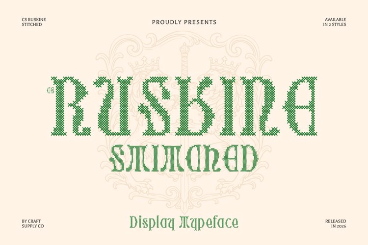 Preview of CS Ruskine Stitched Font