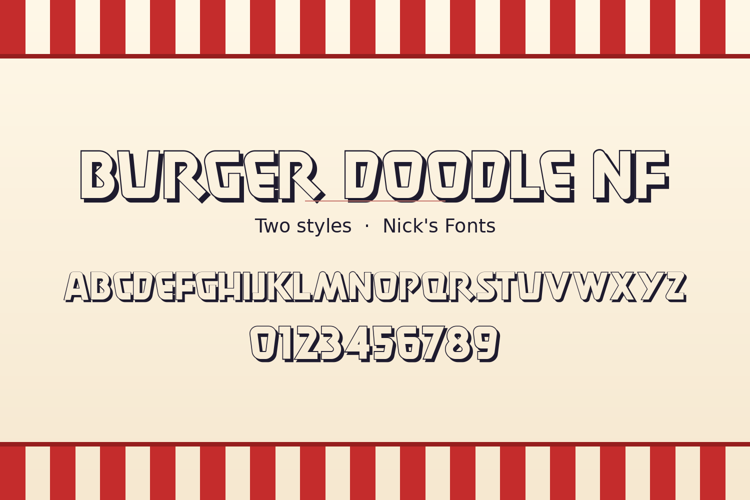 Preview of Burger Doodle NF Font