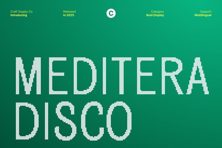Preview of Meditera Disco Font