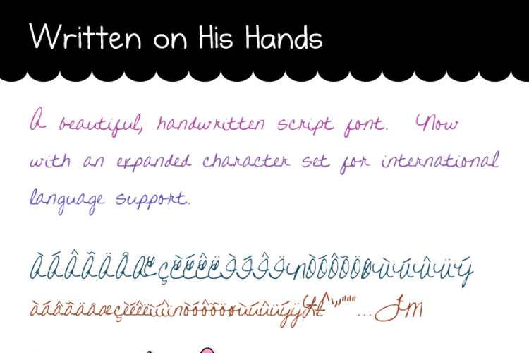 Written on His Hands Font