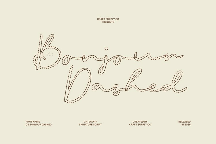 Preview of CS Bonjour Dashed Font