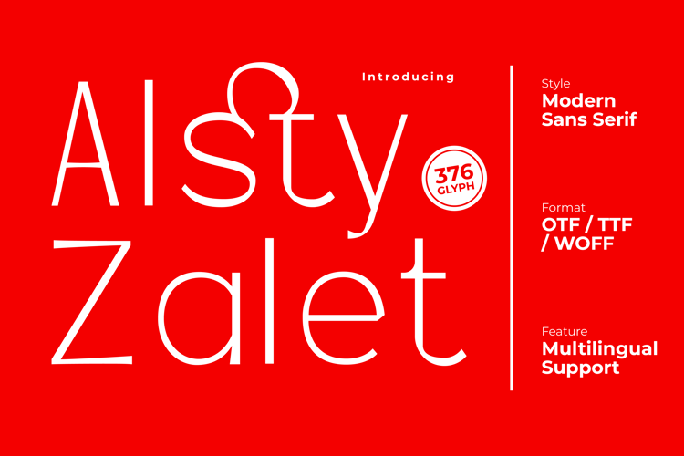 Preview of Alsty Zalet Font