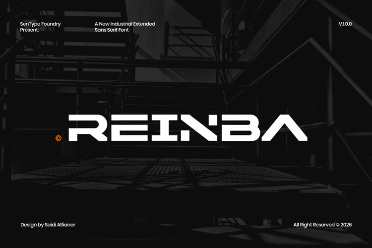 Preview of REINBA Extended Sans Serif Font