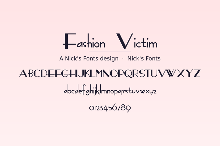 Preview of Fashion Victim Font