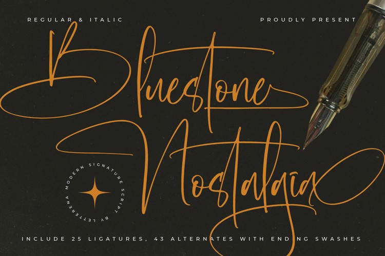 Preview of Bluestone Nostalgia VERSIO Font