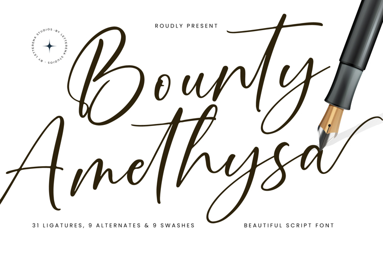 Preview of Bounty Amethysa VERSION Font