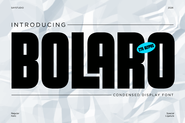 Preview of Bolaro DEMO Font