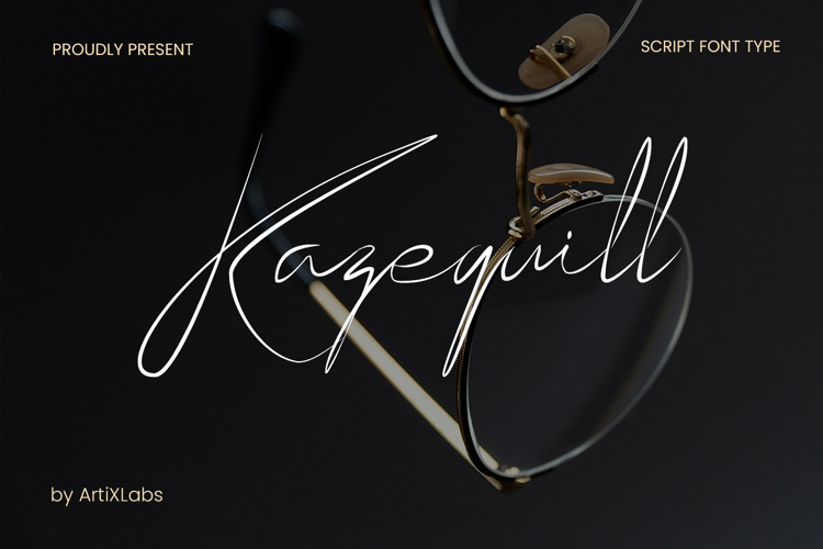 Preview of Kazequill Thin Stroke Signature Script Font