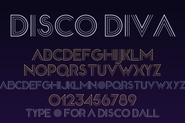 Preview of Disco Diva Font