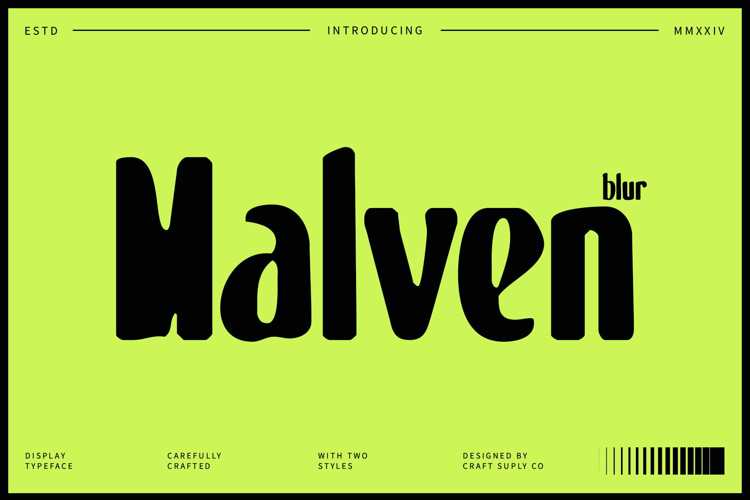Preview of Malven Blur Font