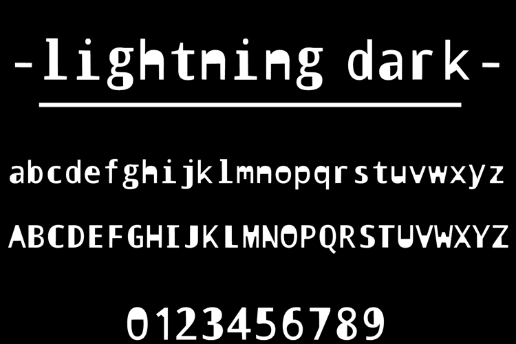 lightning dark Font