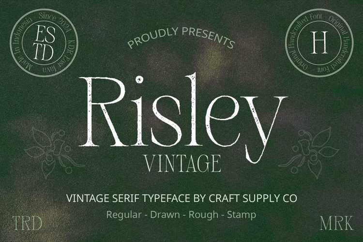 Risley Vintage Stamp Font