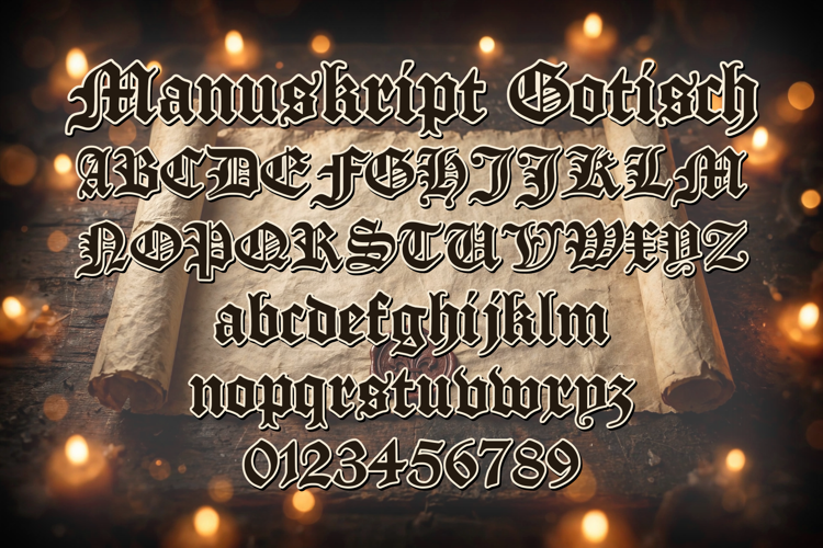 Preview of Manuskript Gotisch Font