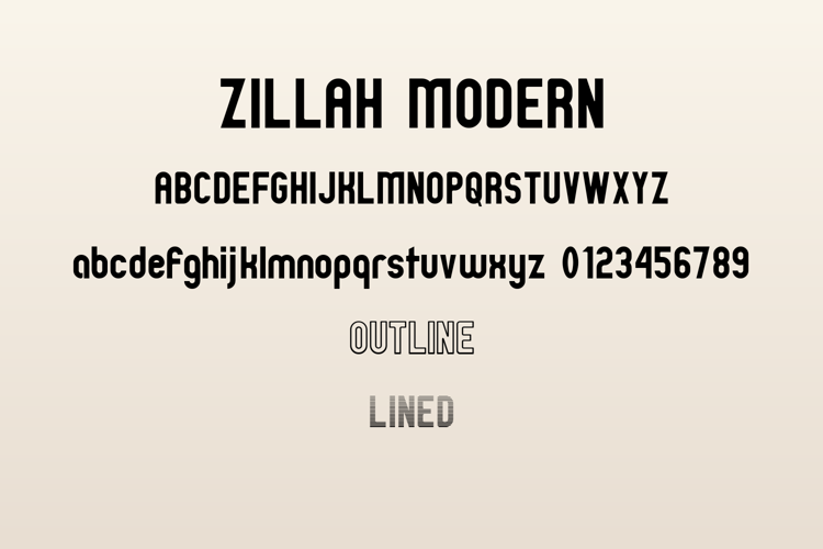 Preview of Zillah Modern Font