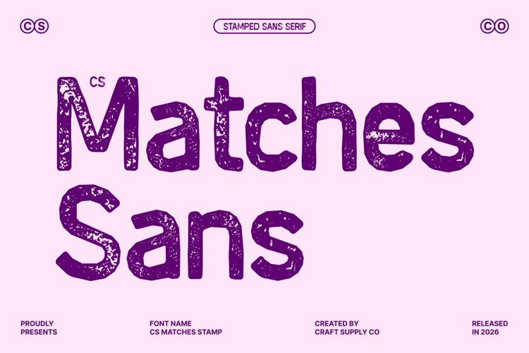 Preview of CS Matches Stamp Font