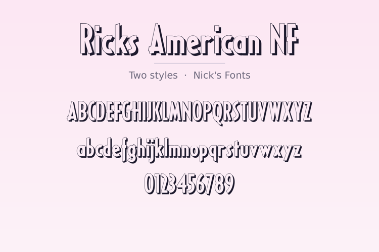 Preview of Ricks American NF Font