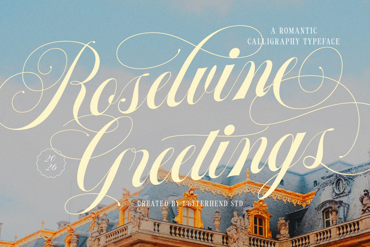 Preview of Roselvine Greetings Font