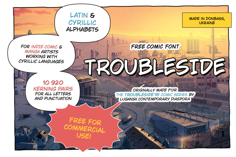 Preview of TroubleSide Font