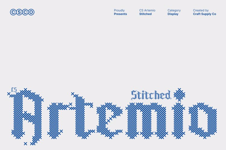 Preview of CS Artemio Stitched Font
