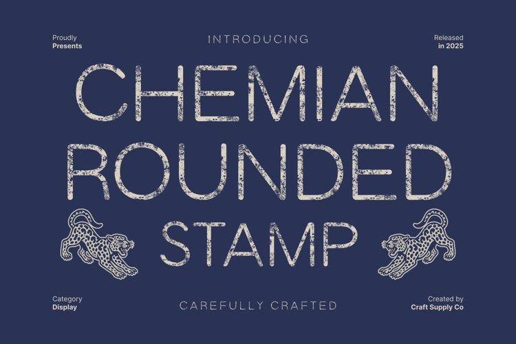 Preview of Chemian Rounded Stamp Font