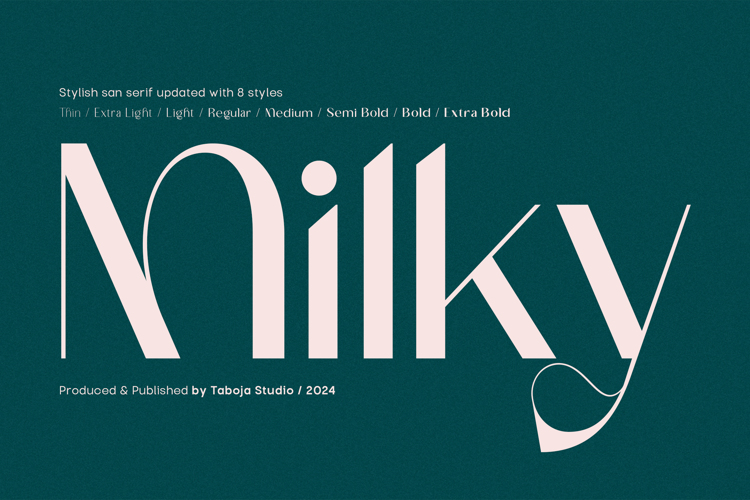 Preview of TBJ Milky Designer Edition Font