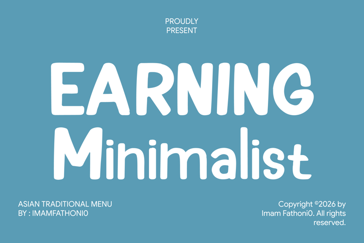 Preview of EARNING Minimalist Font