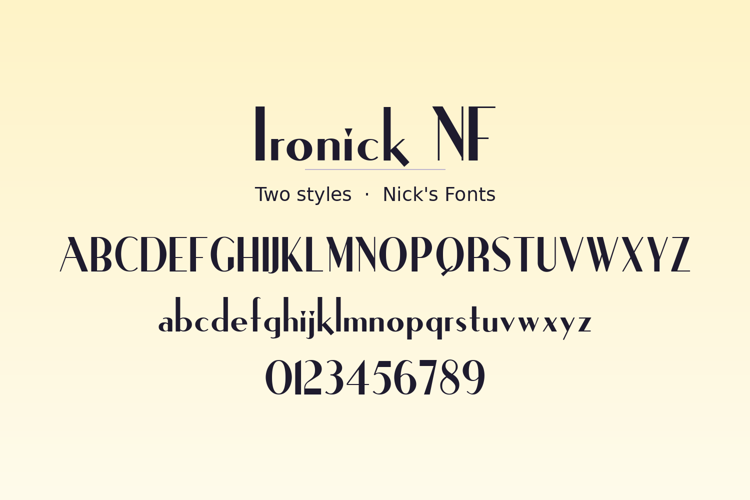 Preview of Ironick NF Font