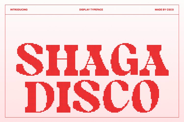 Preview of Shaga Disco Font