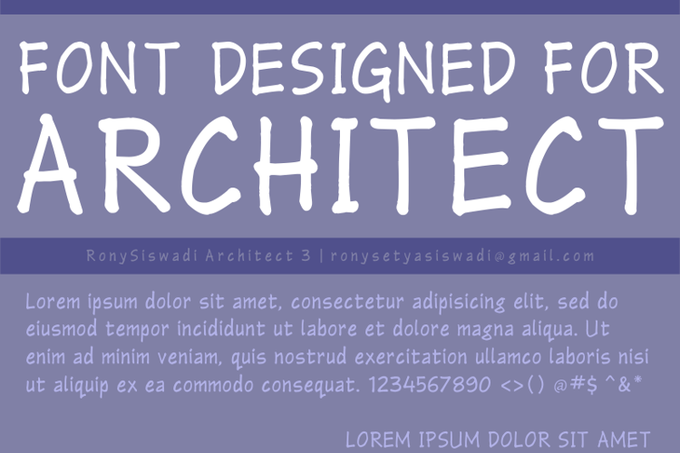 Rony Siswadi Architect 3 Font