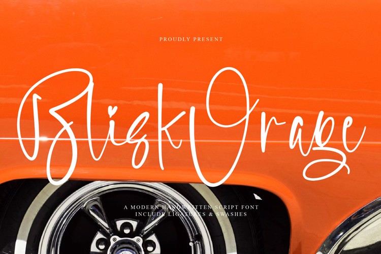Preview of Blisk Orage Font