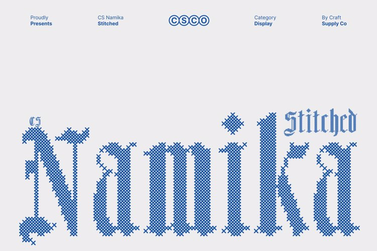 Preview of CS Namika Stitched Font