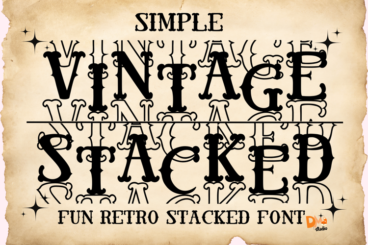 Simple Vintage Stacked Font