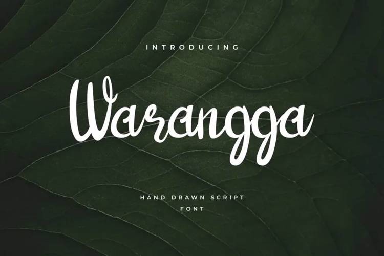 Preview of Warangga Cursive Cute Calligrap Font