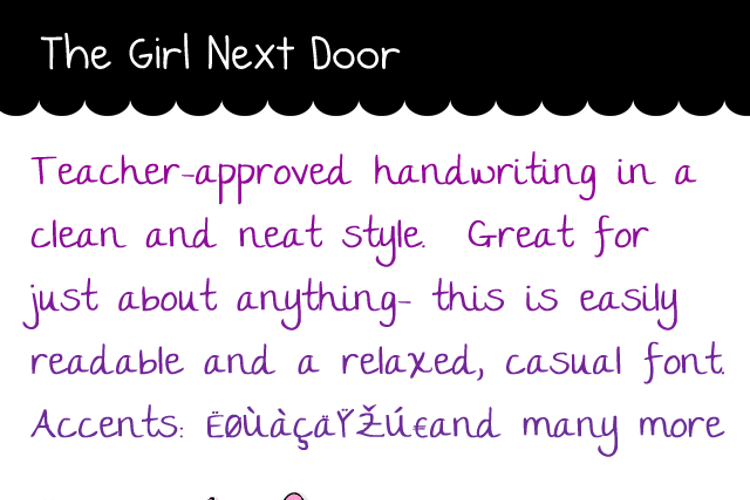 the girl next door Font