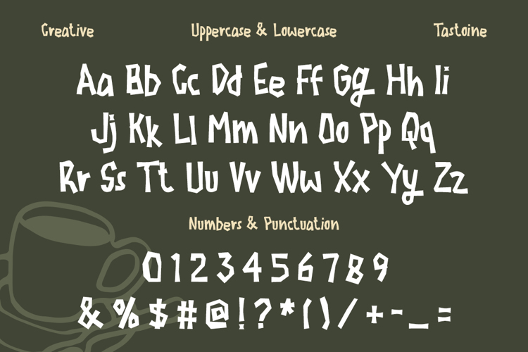 Preview of Tastoine Font