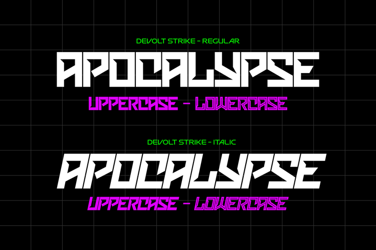 Preview of Devolt Strike Font